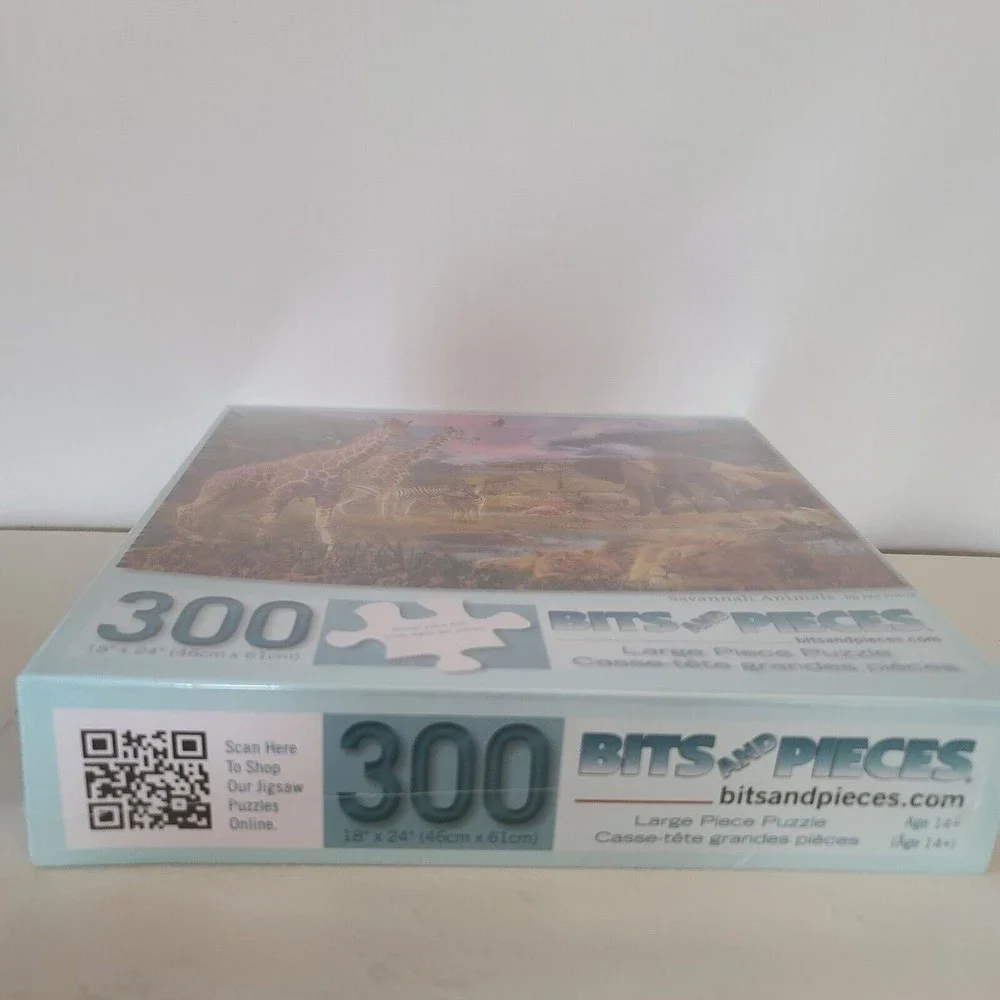 Bits and Pieces 300 Large Piece Jigsaw Puzzle Savannah Animals Sealed